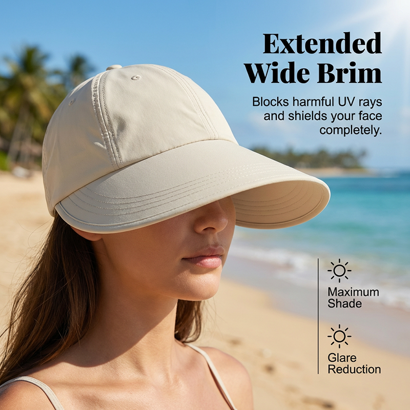 🧢 50% RABATT ☀️ | Basebollhatt med Bred Brätte – UV-skydd & Andningsbar