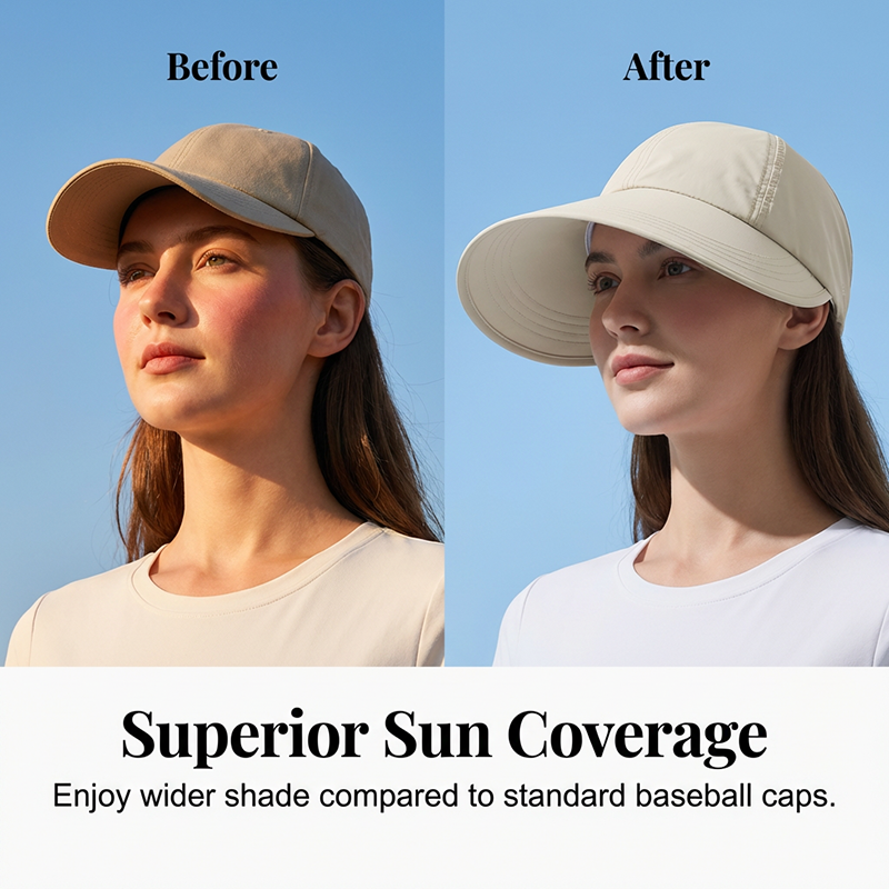 🧢 50% RABATT ☀️ | Basebollhatt med Bred Brätte – UV-skydd & Andningsbar