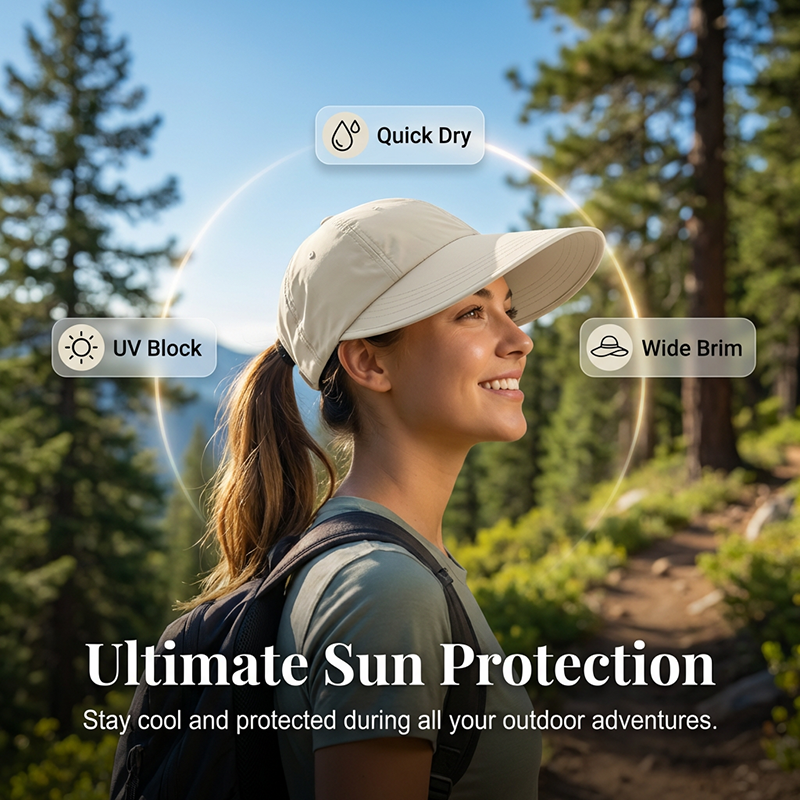 🧢 50% RABATT ☀️ | Basebollhatt med Bred Brätte – UV-skydd & Andningsbar
