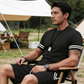 ✨ 50 % rabatt🔥 2-delat set för män: randig t-shirt och shorts