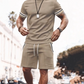 ✨ 50 % rabatt🔥 2-delat set för män: randig t-shirt och shorts