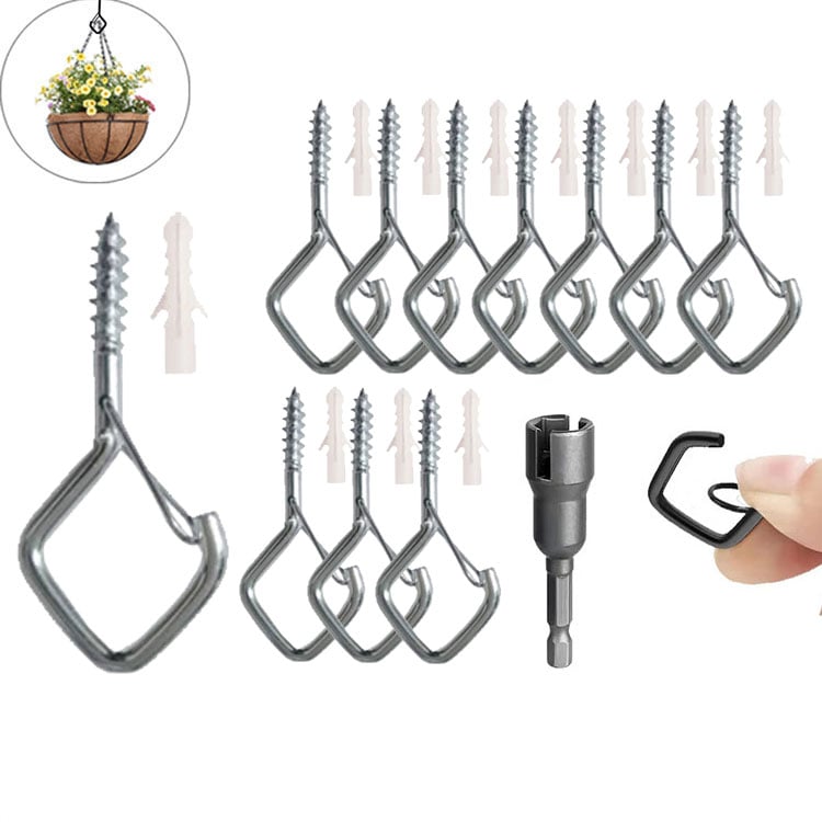🛠️ 50% RABATT NU! 🔒 20st Fyrkantiga Snäppkrokar – Säkerhetslås, Mångsidig & Hållbar för Bonsai, Ljus & Dekoration ✨