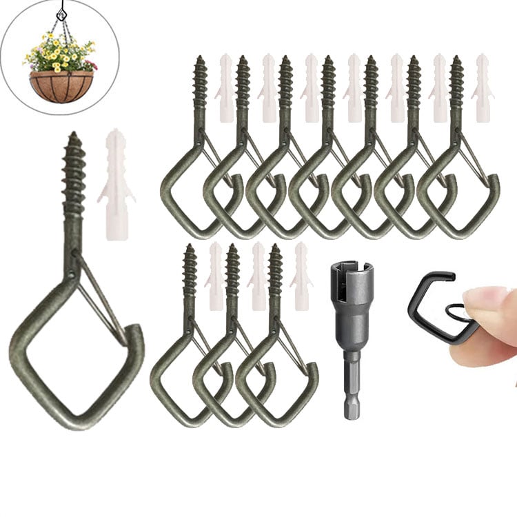 🛠️ 50% RABATT NU! 🔒 20st Fyrkantiga Snäppkrokar – Säkerhetslås, Mångsidig & Hållbar för Bonsai, Ljus & Dekoration ✨