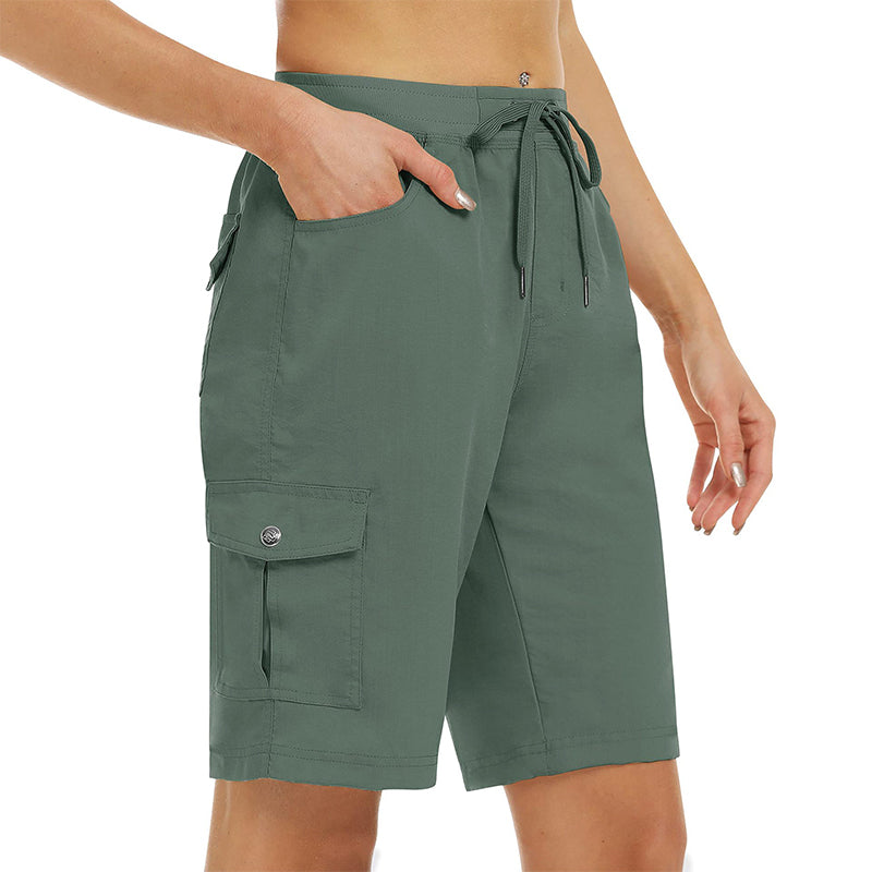 Snabbtorkande cargoshorts för kvinnor med fickor