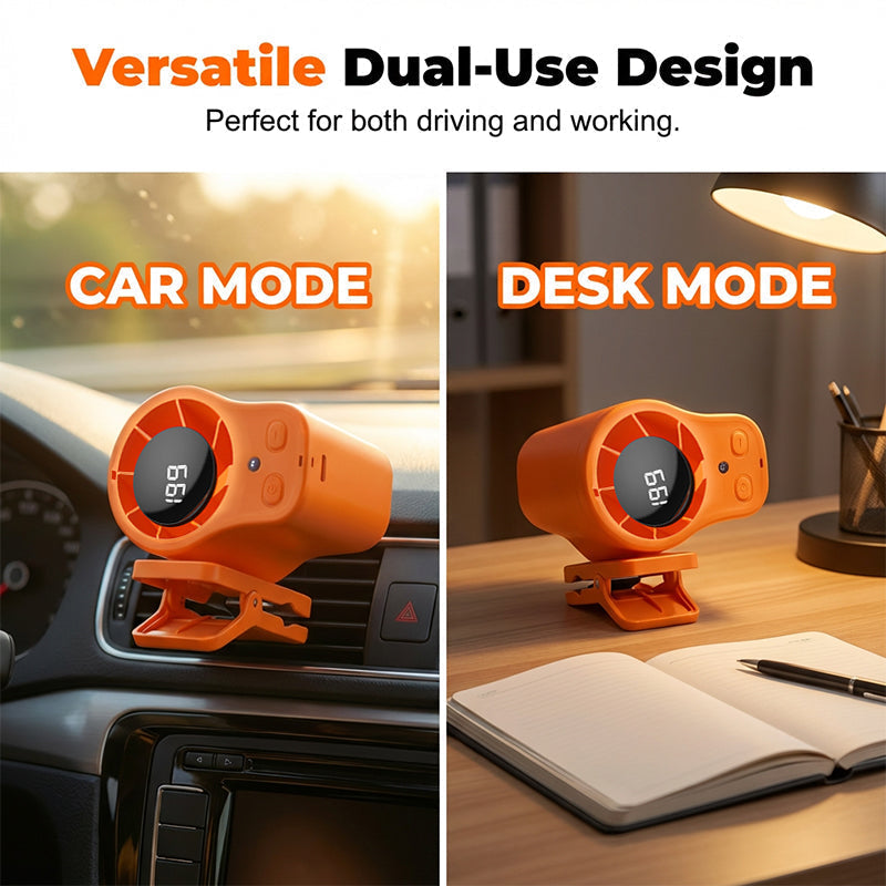 ✨Handsfree-fläkt🌬️ med LED-skärm📱