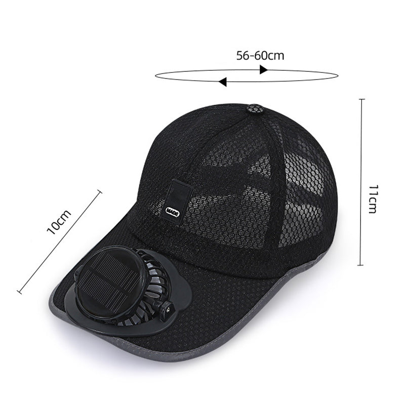 🌞 50% RABATT NU! 🍃 Andningsbar Baseballkeps med Solfläkt – Dubbel Strömkälla, 360° Justerbar Fläkt & UPF50+ Skydd 🧢