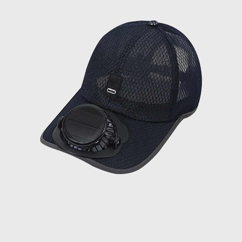 🌞 50% RABATT NU! 🍃 Andningsbar Baseballkeps med Solfläkt – Dubbel Strömkälla, 360° Justerbar Fläkt & UPF50+ Skydd 🧢