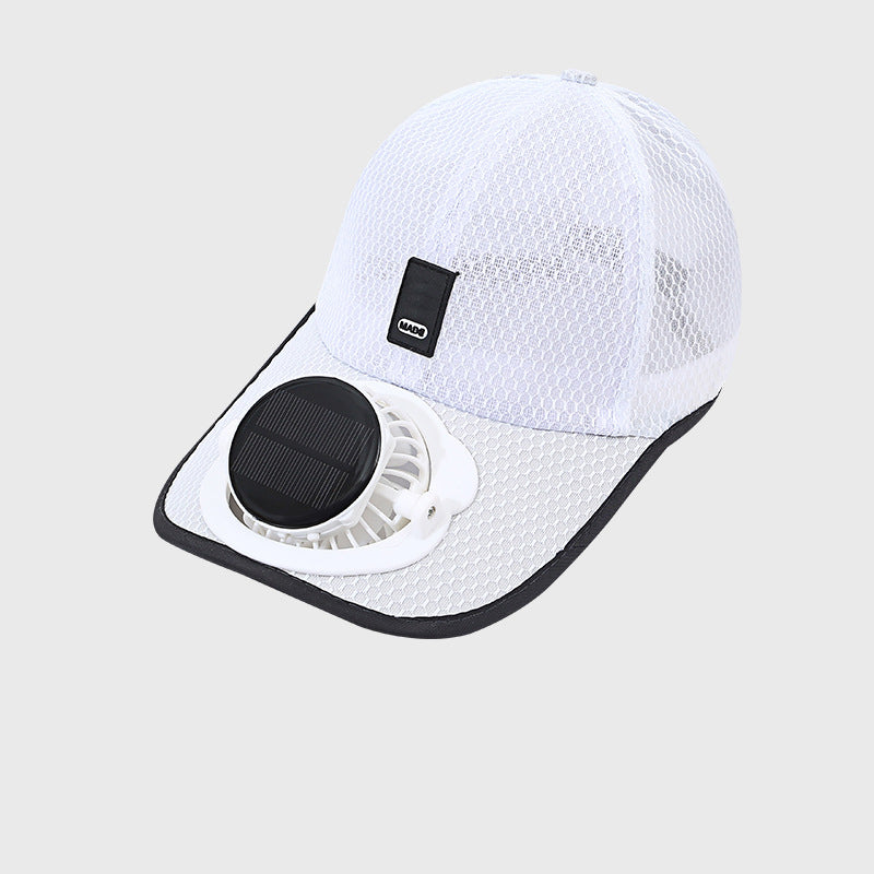 🌞 50% RABATT NU! 🍃 Andningsbar Baseballkeps med Solfläkt – Dubbel Strömkälla, 360° Justerbar Fläkt & UPF50+ Skydd 🧢