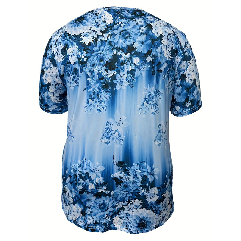 👚 50% RABATT! 🌸 Dam Elegant Blommönstrad Kortärmad Topp – Romantisk Design, Lätt Tyg & Perfekt För En Stilren Sommarlook ☀️