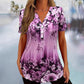 👚 50% RABATT! 🌸 Dam Elegant Blommönstrad Kortärmad Topp – Romantisk Design, Lätt Tyg & Perfekt För En Stilren Sommarlook ☀️