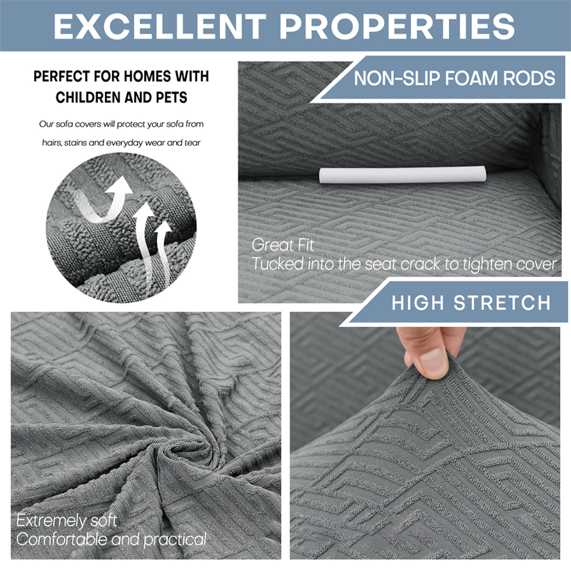 🔥🎁Nyhet 50 % RABATT🔥Sofföverdrag i jacquard med hög elasticitet och halkskyddsremmar