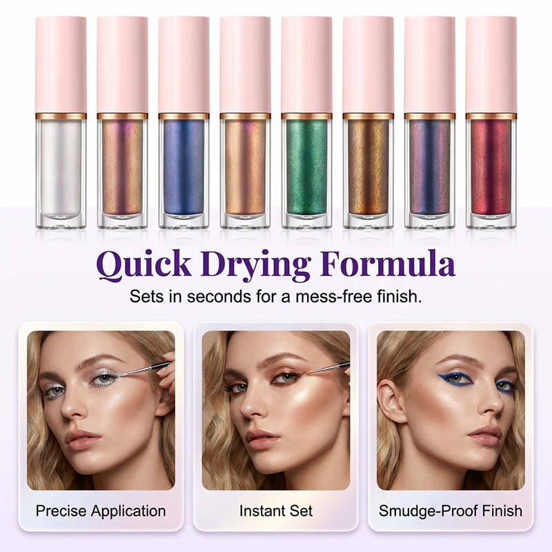 Glitter eyeliner-set med 8 färger