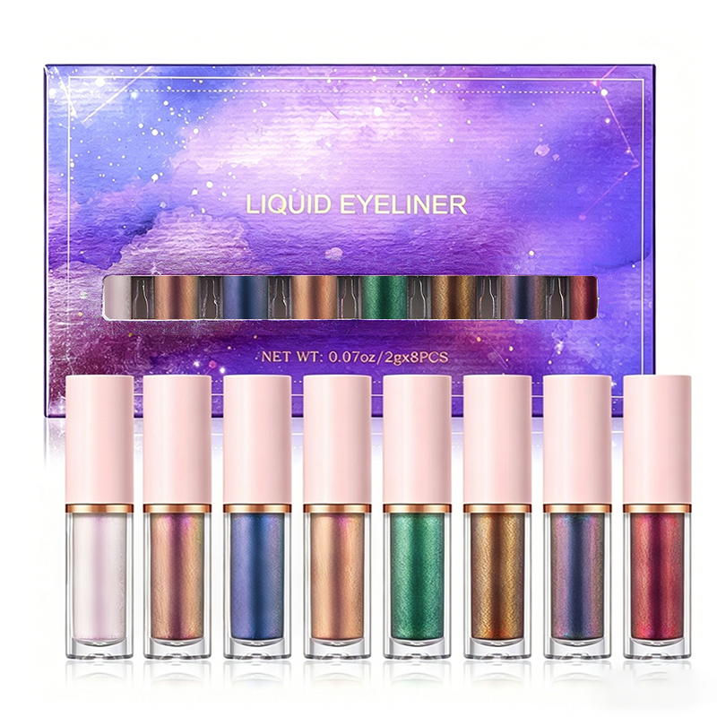 Glitter eyeliner-set med 8 färger