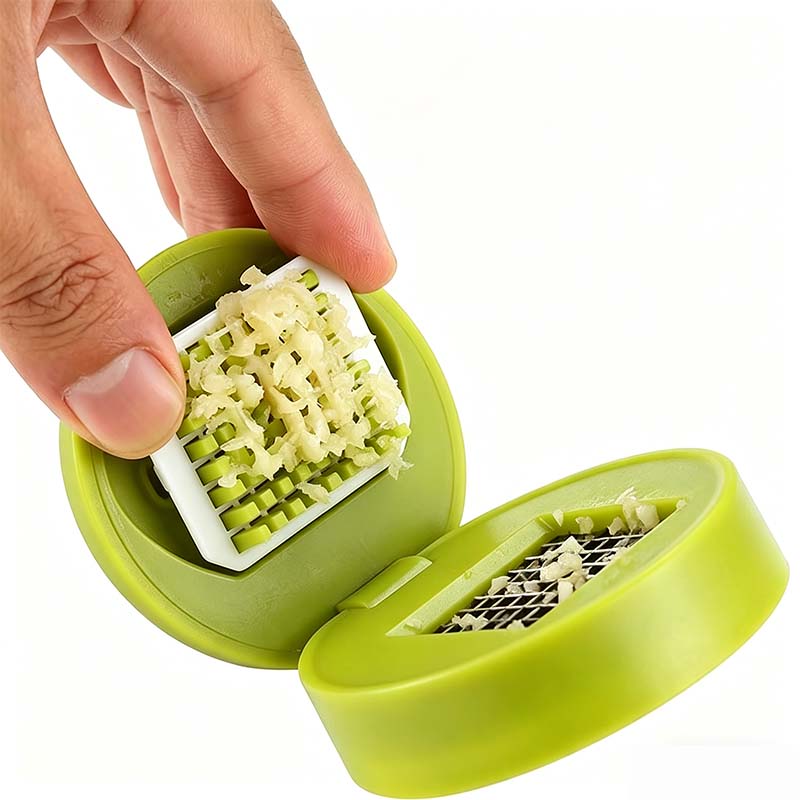 ✨ Mini vitlökspress med uppsamlingsbehållare – kompakt manuell hackare för vitlök, ingefära, schalottenlök och chili