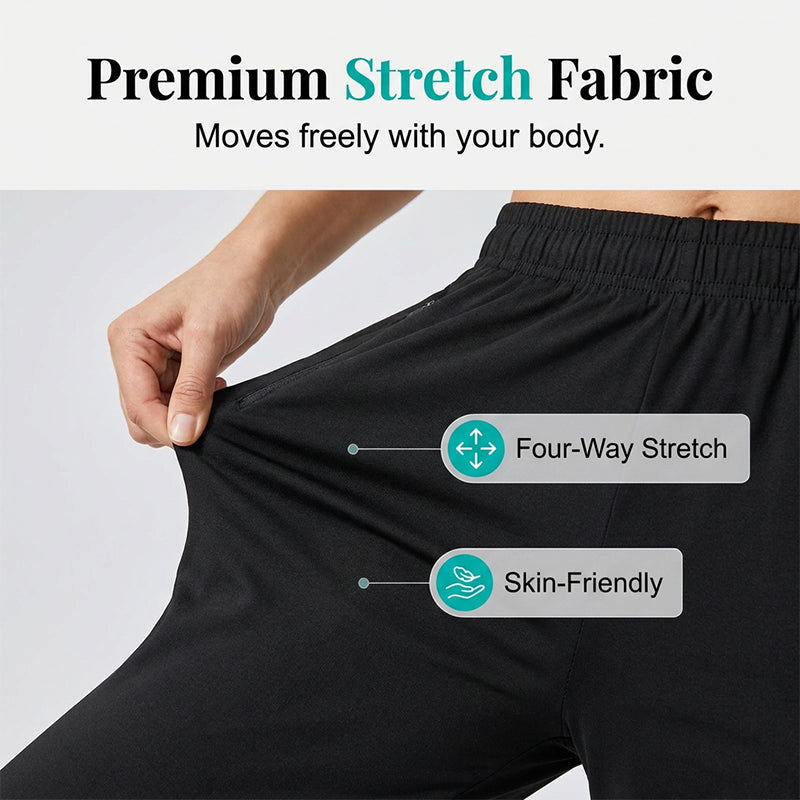 👖 50% RABATT NU!💨 Dam Snabbtorkande Stretch Capribyxor – Andningsbara & Dragkedjeficka – Aktiva Rese- & Yogabyxor 🏃‍♀️