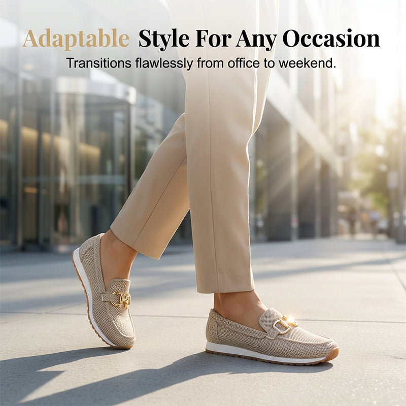 🌞 Vårväckning: 50% rabatt! 👟 Andningsbara damloafers med metallspänne – Lätta skor att kliva i med bekvämt stöd
