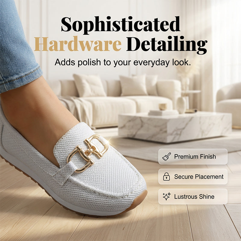 🌞 Vårväckning: 50% rabatt! 👟 Andningsbara damloafers med metallspänne – Lätta skor att kliva i med bekvämt stöd