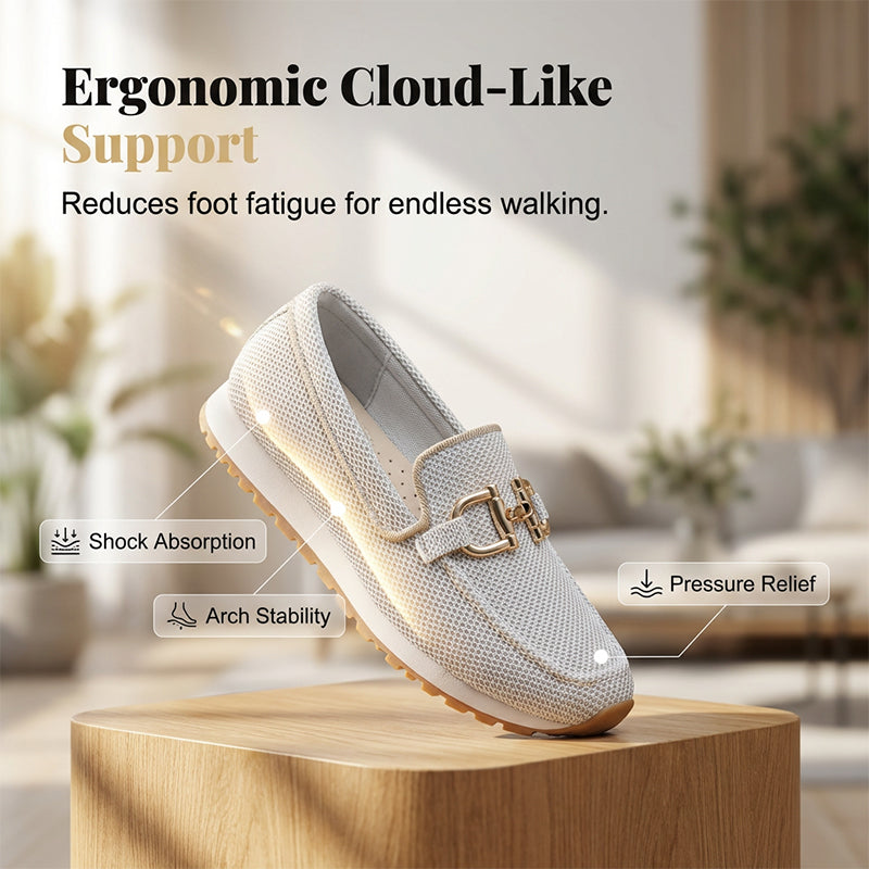 🌞 Vårväckning: 50% rabatt! 👟 Andningsbara damloafers med metallspänne – Lätta skor att kliva i med bekvämt stöd
