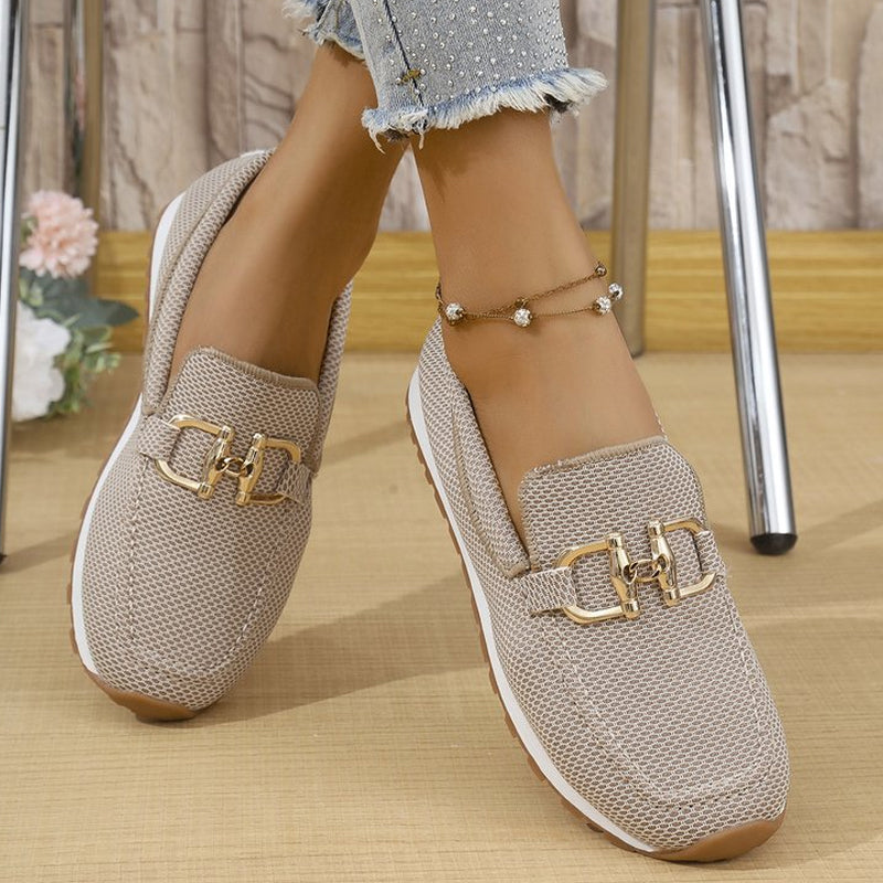 🌞 Vårväckning: 50% rabatt! 👟 Andningsbara damloafers med metallspänne – Lätta skor att kliva i med bekvämt stöd