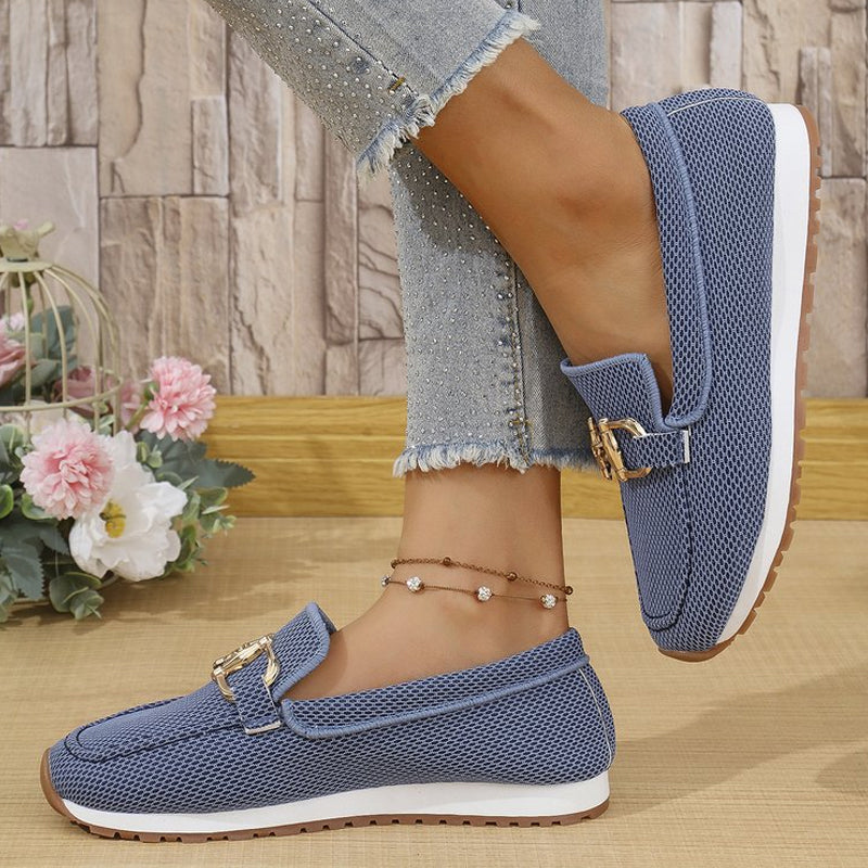 🌞 Vårväckning: 50% rabatt! 👟 Andningsbara damloafers med metallspänne – Lätta skor att kliva i med bekvämt stöd