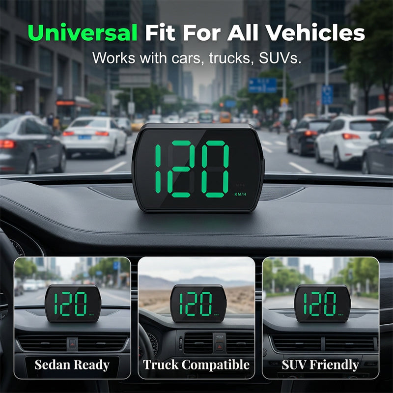 Universell GPS-huvuduppvisare med hastighetsmätare för bilen