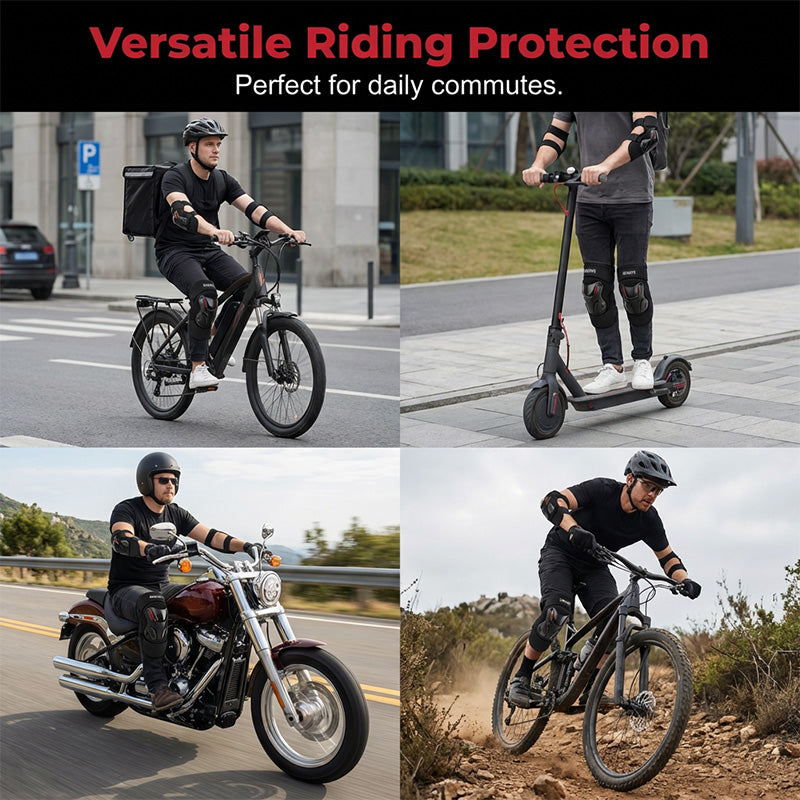 🛡️ 50% RABATT NU! 🏍️ Knä- & Armbandsskydd Set för Motorcykel – Hårt Skal, Ergonomisk Ledad Design & Andningsbar – Justerbara Remmar för Säker Passform ✨