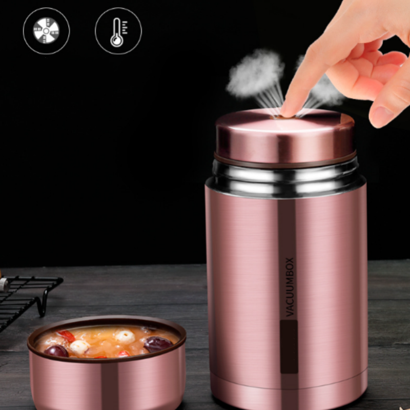 🍲 50% RABATT NU!🔥 316 Rostfritt Stål Matbehållare – Vakuumisolerad & Läckagesäker – Termisk Matlagning Essential 🥄