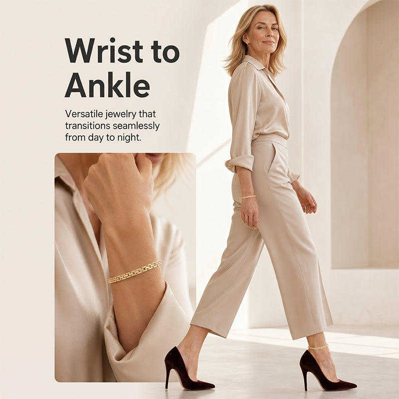 ✨ BEGRÄNSAD TID: 50 % RABATT! ✨ Geometriskt länkararmband – minimalistiskt, modernt, elegant 🔷