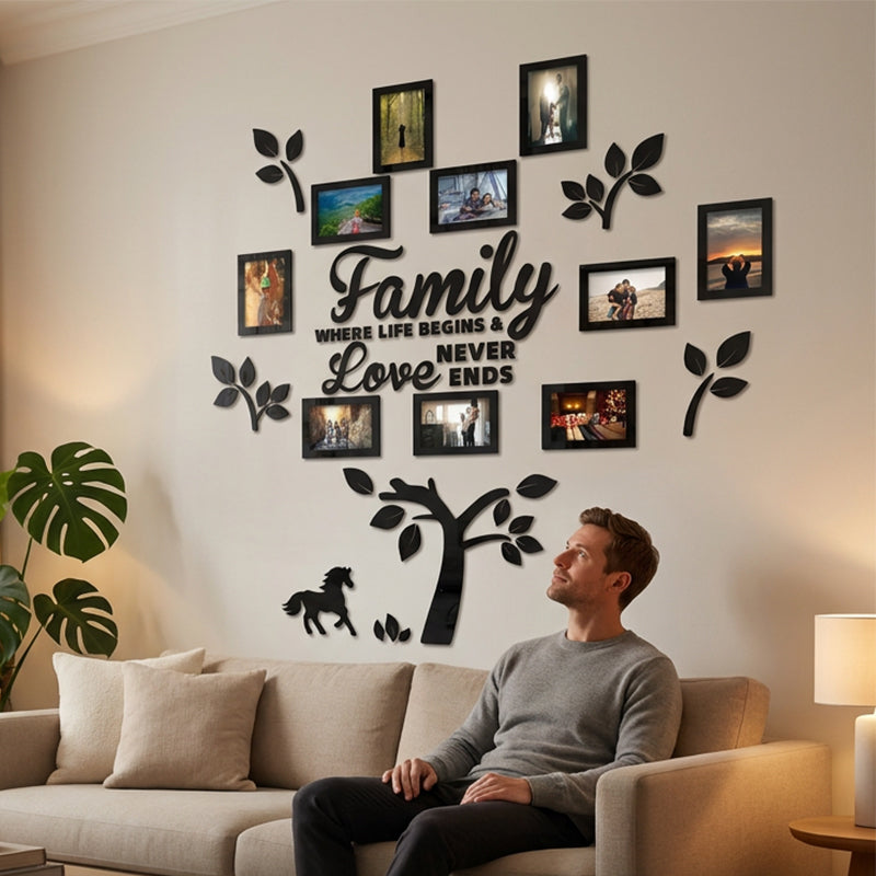 🌳 BEGRÄNSAD TID: 50 % RABATT! ✨ 3D-väggdekal i form av ett släktträd – modern, glansig, självhäftande 🏡