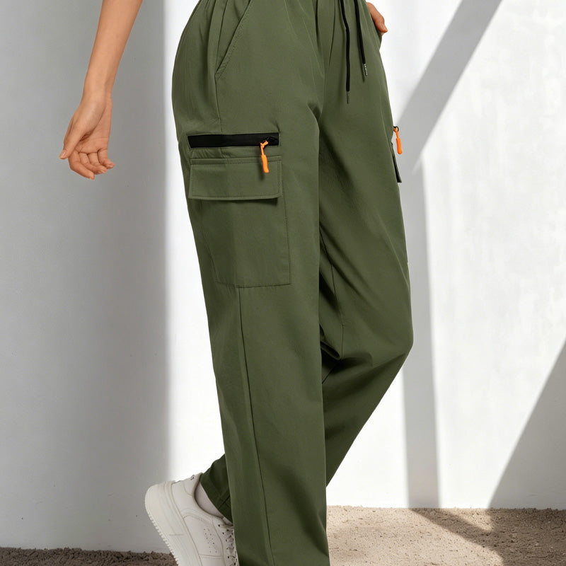 👖 50% RABATT! ⏰ Cargo-byxor för dam med dragsko & fickor – justerbar midja & gott om förvaring – Bekväma & praktiska – perfekta för resor, friluftsliv eller vardagen 🧭