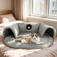 🐱 50% RABATT! 🛏️ Plysch 2-i-1 kattunnelsäng – Hopfällbar, reptålig & mysig – Kombinerar gömtunnel med mjuk sovmatta – perfekt för lek, vila & lurpassning 🐾