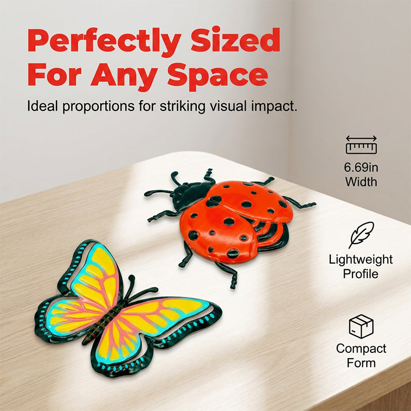 🐝 BEGRÄNSAD TID 50% RABATT! ✨ 3D Insekts Väggdekorationer – Bi, Fjäril, Nyckelpiga, Väderbeständiga