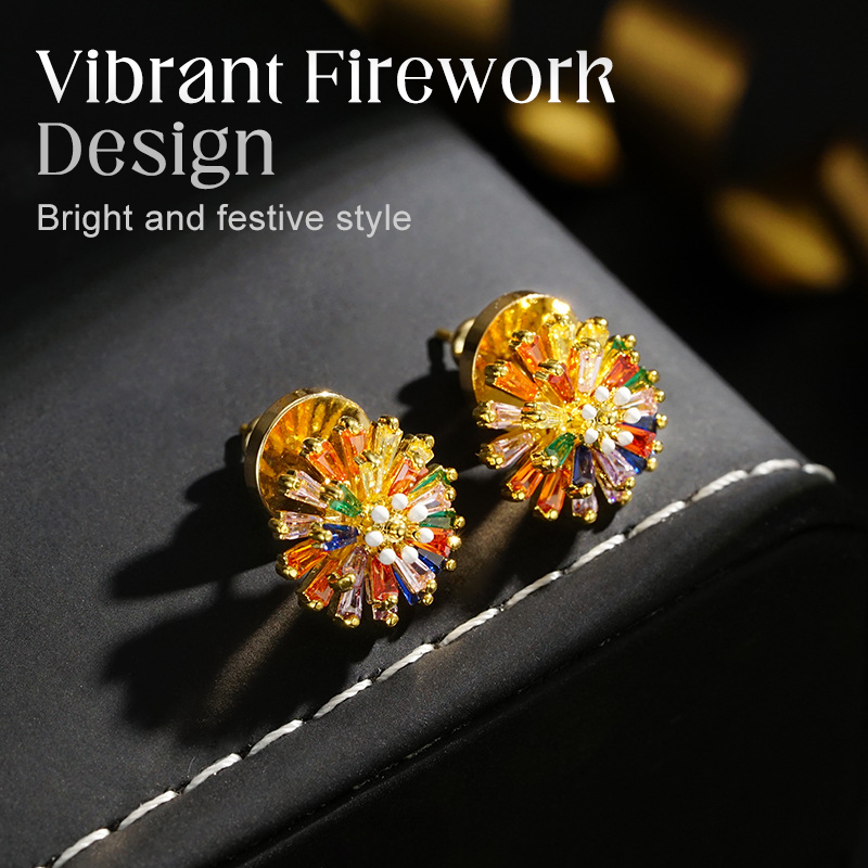 🥳2026 Nieuwe Stijl🥳💞50K+ VERKOCHT!💥50% KORTING! 🔥 Kleurrijke Vuurwerk Oorknopjes en Kettingen voor Dames
