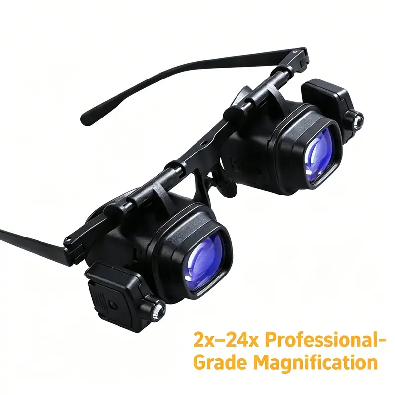 🔬 BEGRÄNSAD TID: 50 % RABATT! ✨ Precisionsglasögon med LED-förstoring – utbytbara linser, dubbla LED-lampor, handsfree 💡