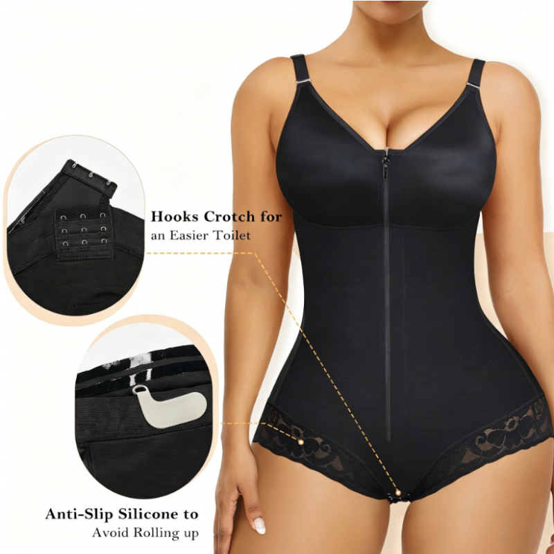 🔥50% RABATT NU!🔥 Dam Magkontrollerande Shapewear-Body med Dragkedja