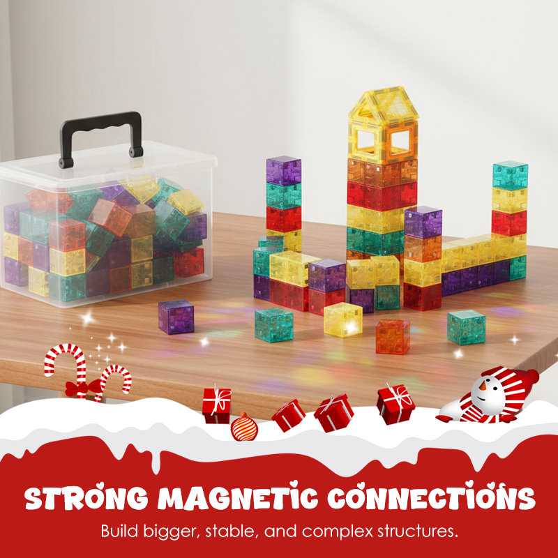 🧲✨ Magnetiska byggklossar 70-240st – STEM-lek utvecklar barnets rumsförståelse!