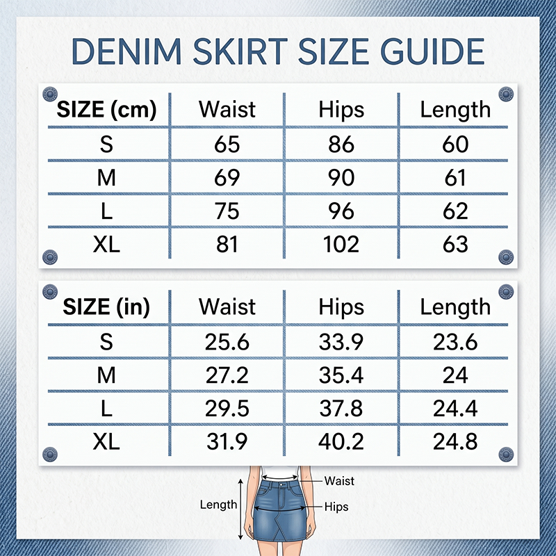👗👖 Elegant högmidjad denimkjol med fiskstjärtfåll