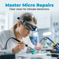 🔍 50% RABATT NU! 💡 LED-Förstoringsglas med Pannband och 4 Linser – 1,2X–3,5X Förstoring, Justerbar & Handsfri – Perfekt för Elektronik, Smyckestillverkning, Läsning & Precisionsarbete 🛠️