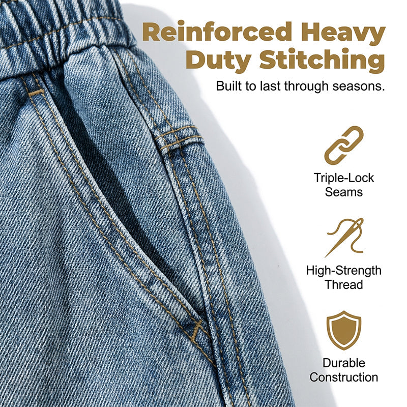 👖 50% RABATT NU! 🏙️ Herrars Lösa Denim Cargo-Shorts – High Street-stil & Justerbar Passform 🛹