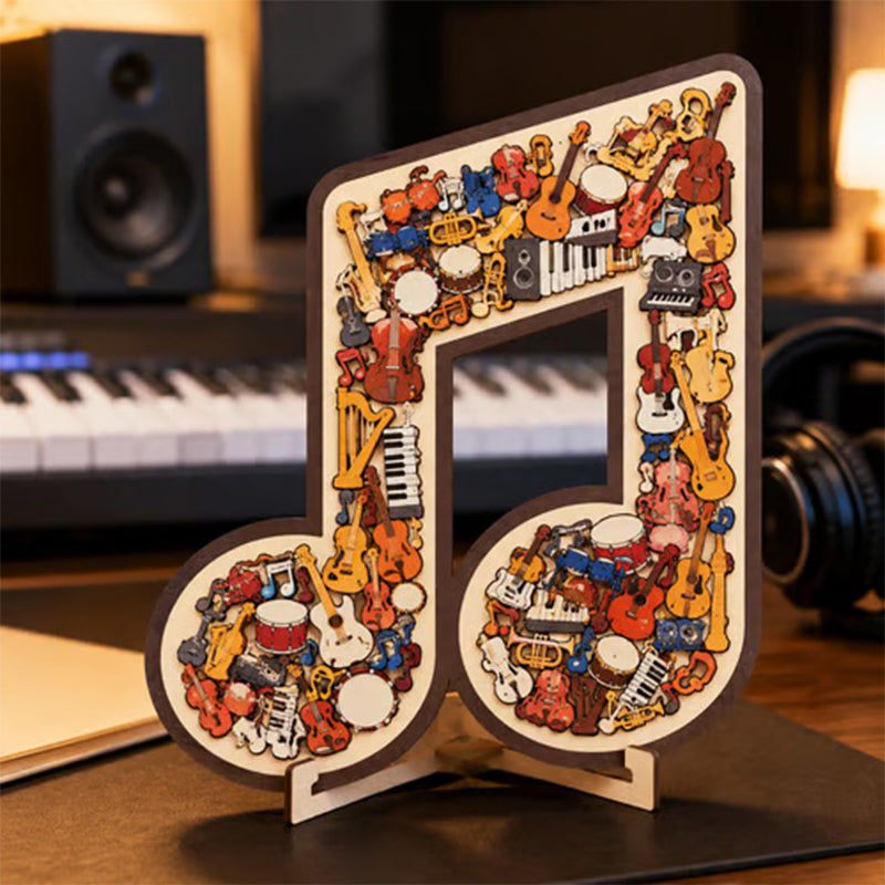 🧩Träpussel i form av en musiknot