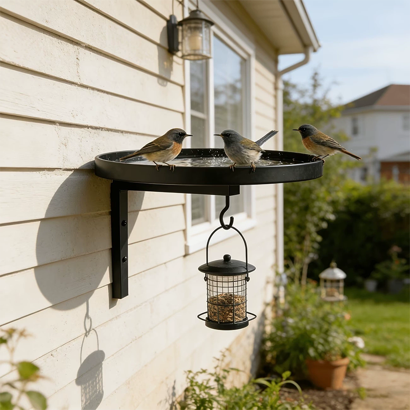 🐦💧 50% RABATT! Väggmonterat Metallfågelbad – Vädertåligt, lätt att rengöra & perfekt för trädgård, balkong & terrass 🌿