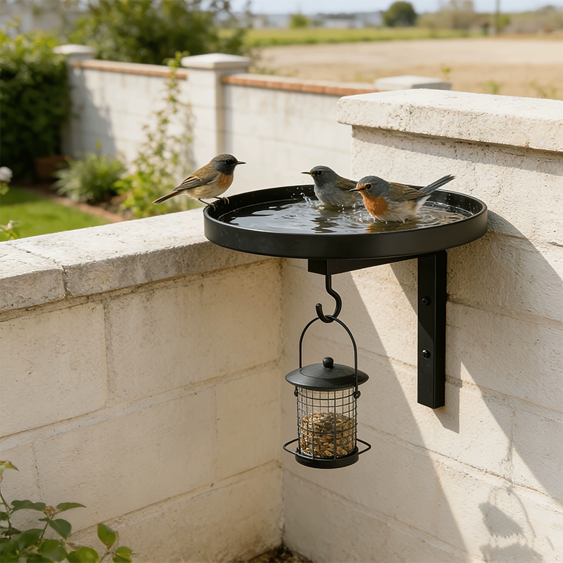 🐦💧 50% RABATT! Väggmonterat Metallfågelbad – Vädertåligt, lätt att rengöra & perfekt för trädgård, balkong & terrass 🌿