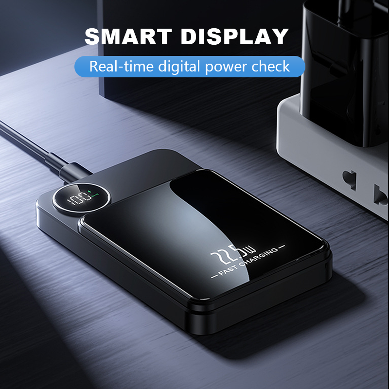 🔋✨Professionell magnetladdare för resenärer och yrkesverksamma 🧲| 22,5 W via kabel och 15 W trådlöst | 10 000 mAh | Snabb leverans💥