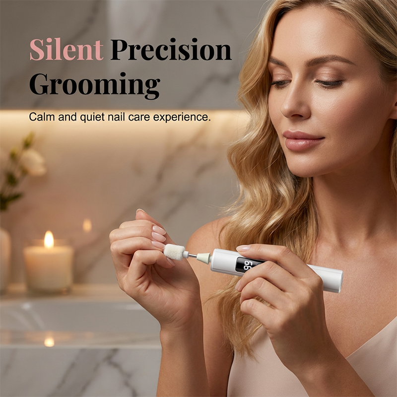 💅✨ 50 % RABATT! Professionell elektrisk nagelfil – Jämnar ut tjocka naglar, display med 99 hastighetsinställningar. Flera utbyteshuvuden för formning och polering. En riktig salong hemma! 🌟💎