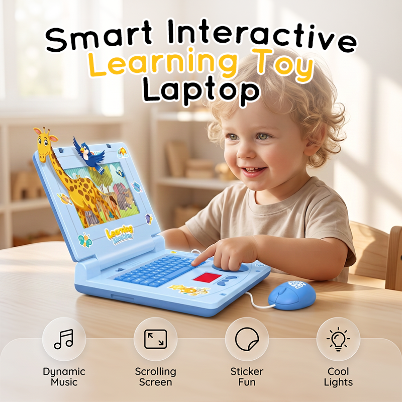 💻 50 % rabatt! 🧸 Interaktiv leksaksdator – med ljus, ljud och lärorika spel – som främjar kreativitet och motorik genom lek 🎵