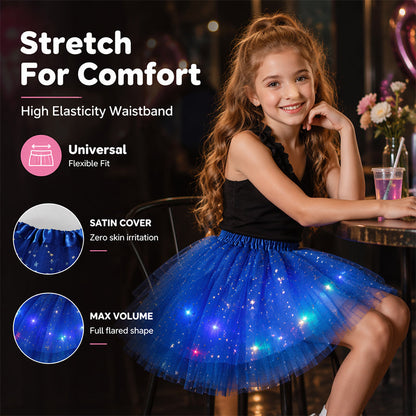 💕Rea HÅL 50% 🌸Prinsessklänning med LED-lysande paljetter och stjärnigt mönster
