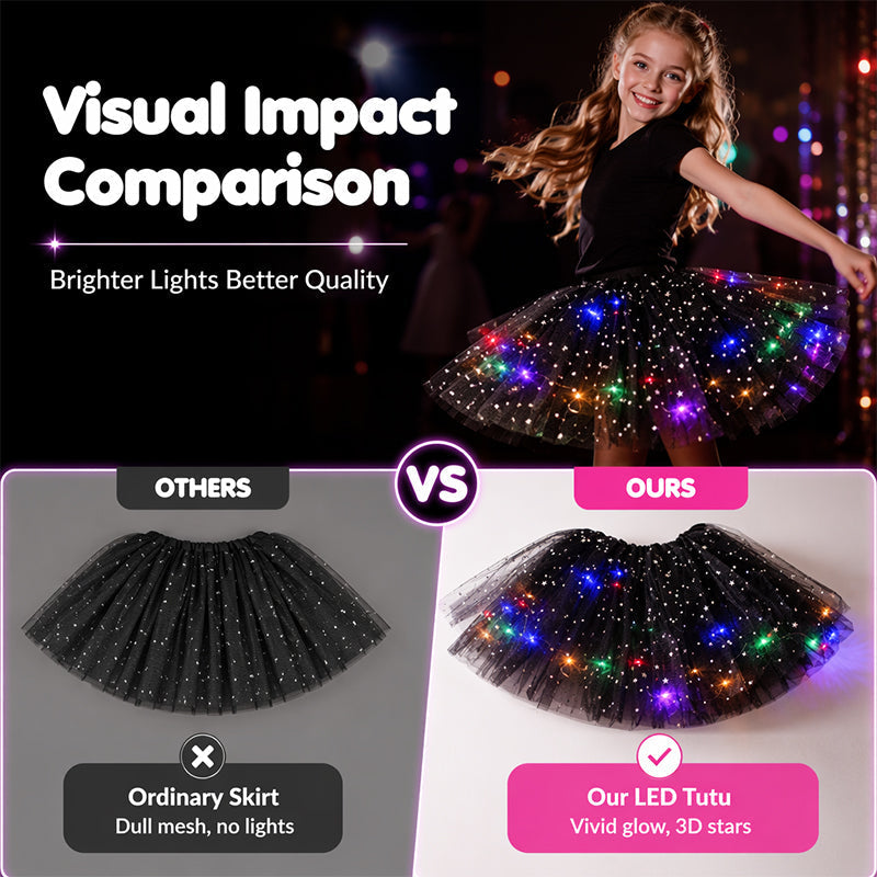 💕Rea HÅL 50% 🌸Prinsessklänning med LED-lysande paljetter och stjärnigt mönster