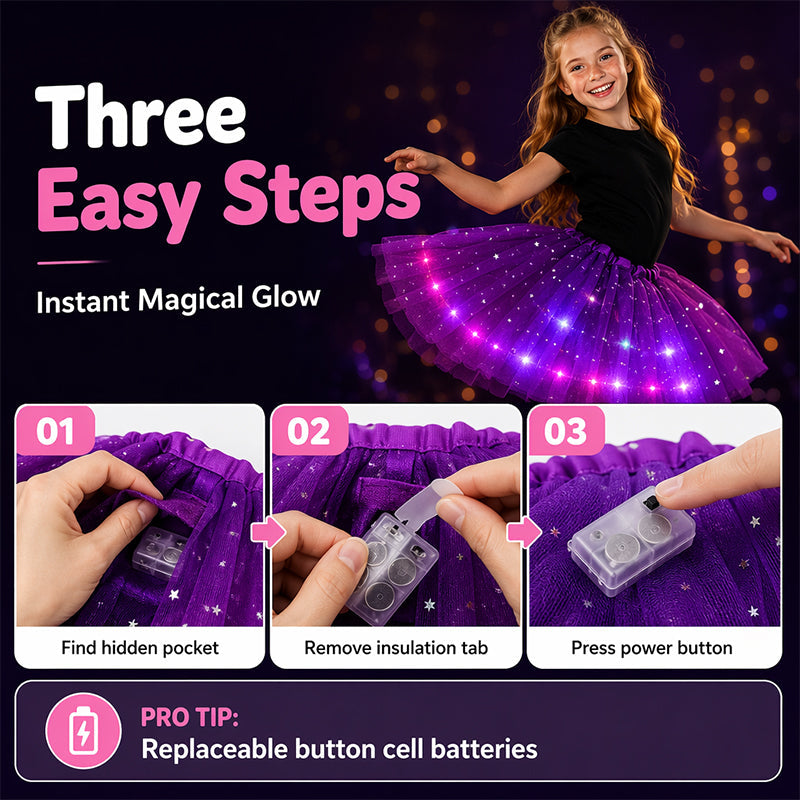 💕Rea HÅL 50% 🌸Prinsessklänning med LED-lysande paljetter och stjärnigt mönster