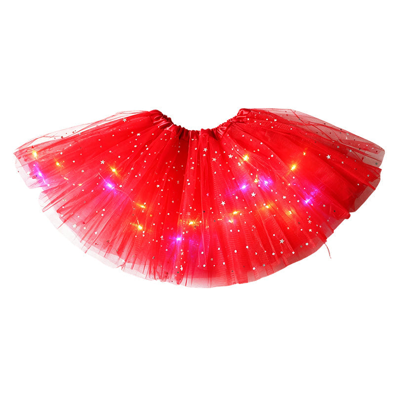 💕Rea HÅL 50% 🌸Prinsessklänning med LED-lysande paljetter och stjärnigt mönster
