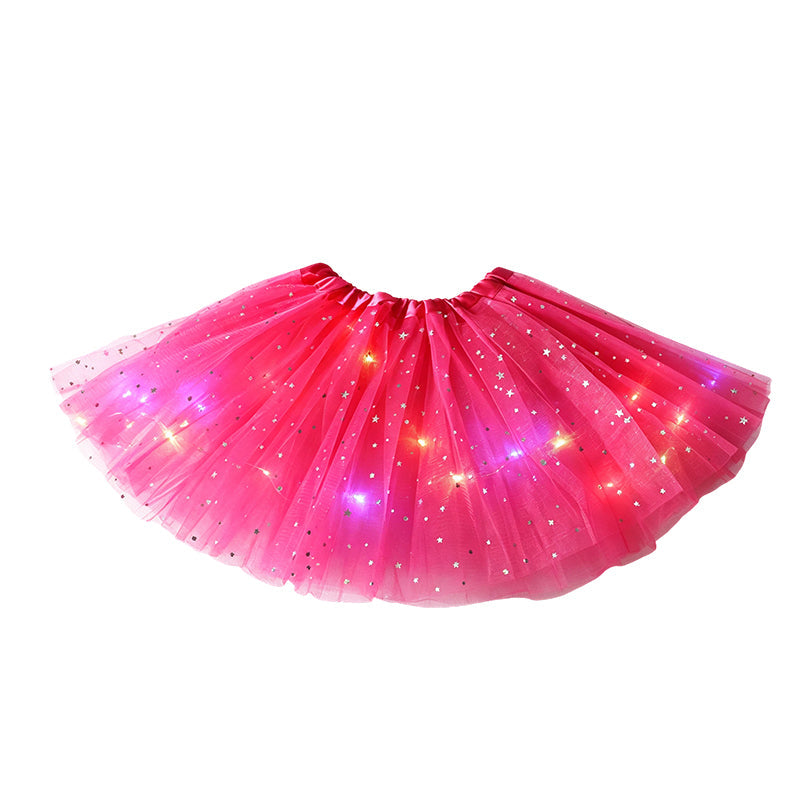 💕Rea HÅL 50% 🌸Prinsessklänning med LED-lysande paljetter och stjärnigt mönster